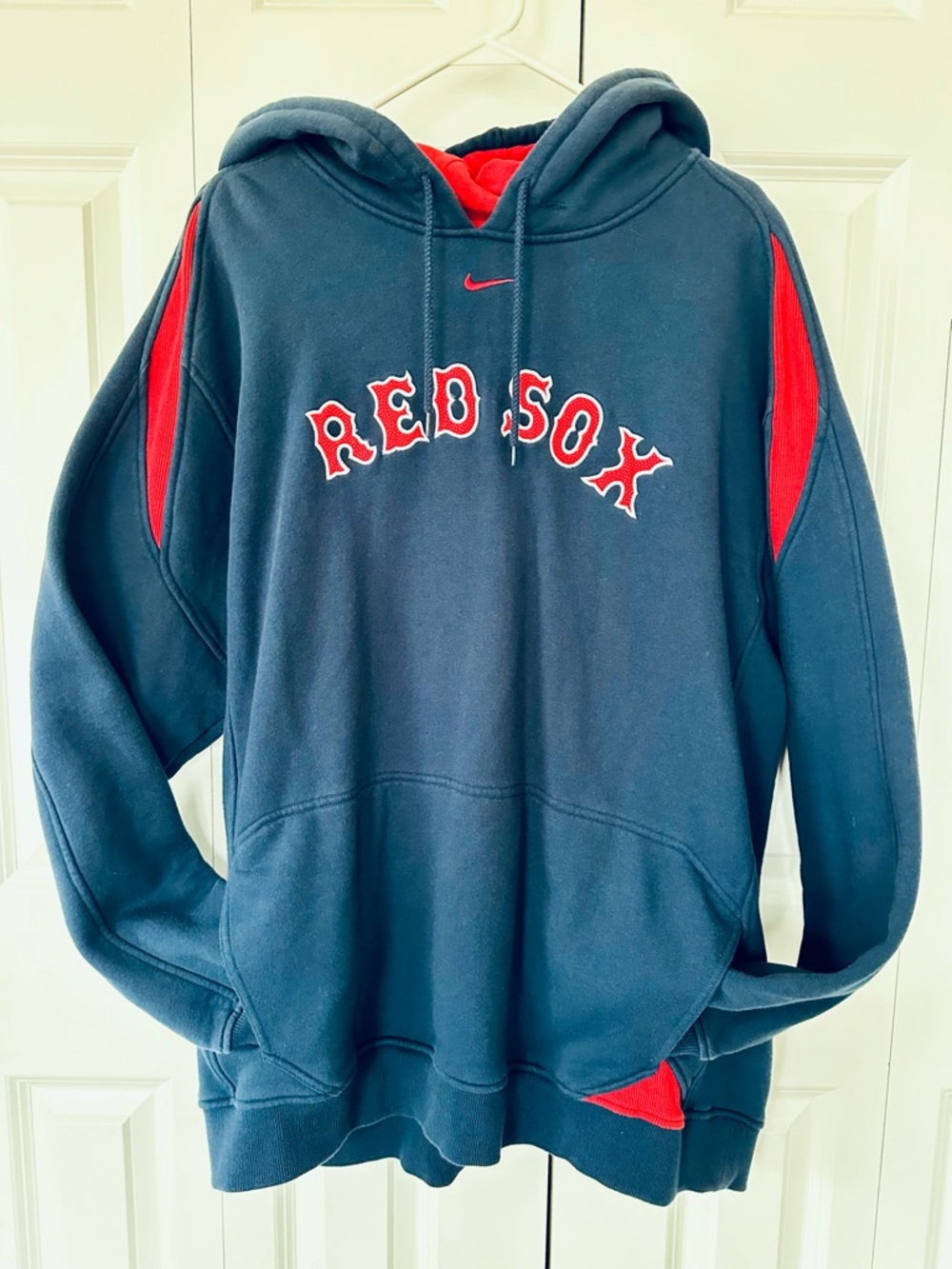 Nike Navy and Red Red Sox Pullover Hoodie